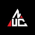 NUC triangle letter logo design with triangle shape. NUC triangle logo design monogram. NUC triangle vector logo template with red Royalty Free Stock Photo
