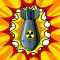 Nuclear atomic bomb pop art style vector