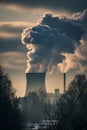 Nuclear atomic energy plant standing at nature Royalty Free Stock Photo