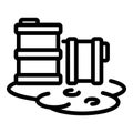 Nuclear barrel hazard icon, outline style