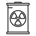 Nuclear barrel icon outline vector. Global disaster