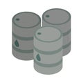 Nuclear barrel metalic isolated icon