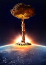 Nuclear bomb detonation Royalty Free Stock Photo