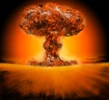 Nuclear Bomb Explosion 3d Illustration Royalty Free Stock Photo