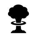 Nuclear bomb explosion vector icon
