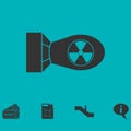 Nuclear bomb icon flat Royalty Free Stock Photo