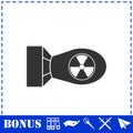 Nuclear bomb icon flat Royalty Free Stock Photo