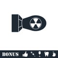 Nuclear bomb icon flat Royalty Free Stock Photo