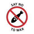 Nuclear Bomb Silhouette Red Stop Symbol. Atomic Missile Ban Sign. No Fly Nuke Weapon Icon. Nuclear Warhead Explosion