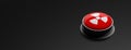 Nuclear button on black background, banner. 3d illustration Royalty Free Stock Photo