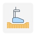 Nuclear density testing, geotechnical engineering vector icon