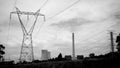 Nuclear Electric Power Plant Black And White Royalty Free Stock Photo