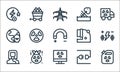 nuclear energy line icons. linear set. quality vector line set such as gasoline, pc, nuclear, nuclear, atomic bomb, earth,