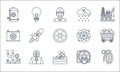 nuclear energy line icons. linear set. quality vector line set such as grenade, toxic, pipe, ct scan, protective wear, battery,