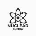 Nuclear energy logo. atom icon. nuclear power and electricity symbol. isolated vector image