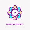 Nuclear energy thin line icon