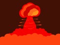 Nuclear explosion. Atomic bomb. Vector Royalty Free Stock Photo