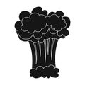 Nuclear explosion icon in black style isolated on white background. Explosions symbol stock vector illustration. Royalty Free Stock Photo