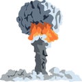 Nuclear explosion. Large mushroom cloud. Atomic bomb, nuclear weapons