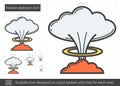 Nuclear explosion line icon. Royalty Free Stock Photo