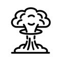 Nuclear explosion mushroom cloud icon or sign Royalty Free Stock Photo