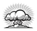 Nuclear explosion mushroom cloud Royalty Free Stock Photo