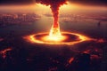 Nuclear explosion in New York by drone view