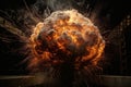 Nuclear explosion in an outdoor setting. Symbol of environmental protection and the dangers of nuclear energy Royalty Free Stock Photo