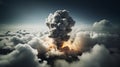 Nuclear Explosion Over a Large City Royalty Free Stock Photo