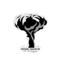 Nuclear explosion vector illustration isolated on white background. International day against nuclear tests. Hiroshima remembrance Royalty Free Stock Photo