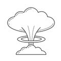 Nuclear explosion vector line icon. Royalty Free Stock Photo