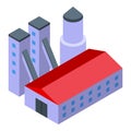 Nuclear factory icon isometric vector. Industry station