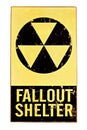 Nuclear fallout shelter sign isolated on white Royalty Free Stock Photo