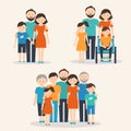 Nuclear Family, Family with Special Needs Child and Extended Family. Families of Different Types