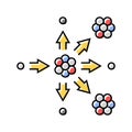 nuclear fission energy color icon vector illustration