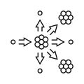 nuclear fission energy line icon vector illustration