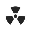 Nuclear icon isolated on white background. Radiation hazard warning. Propeller sign symbolizing radioactive contamination. Vector Royalty Free Stock Photo