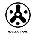 Nuclear icon vector isolated on white background, logo concept o Royalty Free Stock Photo