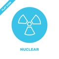 nuclear icon vector from military collection. Thin line nuclear outline icon vector  illustration. Linear symbol for use on web Royalty Free Stock Photo