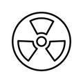 Nuclear icon vector sign and symbol isolated on white background Royalty Free Stock Photo