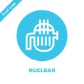 nuclear icon vector. Thin line nuclear outline icon vector illustration.nuclear symbol for use on web and mobile apps, logo, print Royalty Free Stock Photo