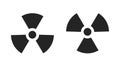 Nuclear icons isolated on white background. Radiation hazard warning. Propeller marks symbolizing radioactive contamination. Royalty Free Stock Photo