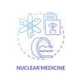 Nuclear medicine blue gradient concept icon Royalty Free Stock Photo
