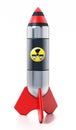 Nuclear missile isolated on white background. 3D illustration