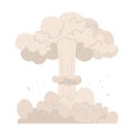 Nuclear mushroom. Cloud after bomb explosion. Huge explosion of atomic bomb, dynamite detonator Royalty Free Stock Photo