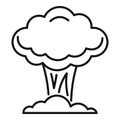 Nuclear mushroom icon, outline style