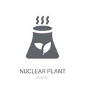 Nuclear plant icon. Trendy Nuclear plant logo concept on white b Royalty Free Stock Photo