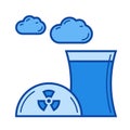 Nuclear pollution line icon.