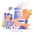 Nuclear Power. Flat Vector Illustration Royalty Free Stock Photo