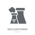 Nuclear power icon. Trendy Nuclear power logo concept on white b Royalty Free Stock Photo